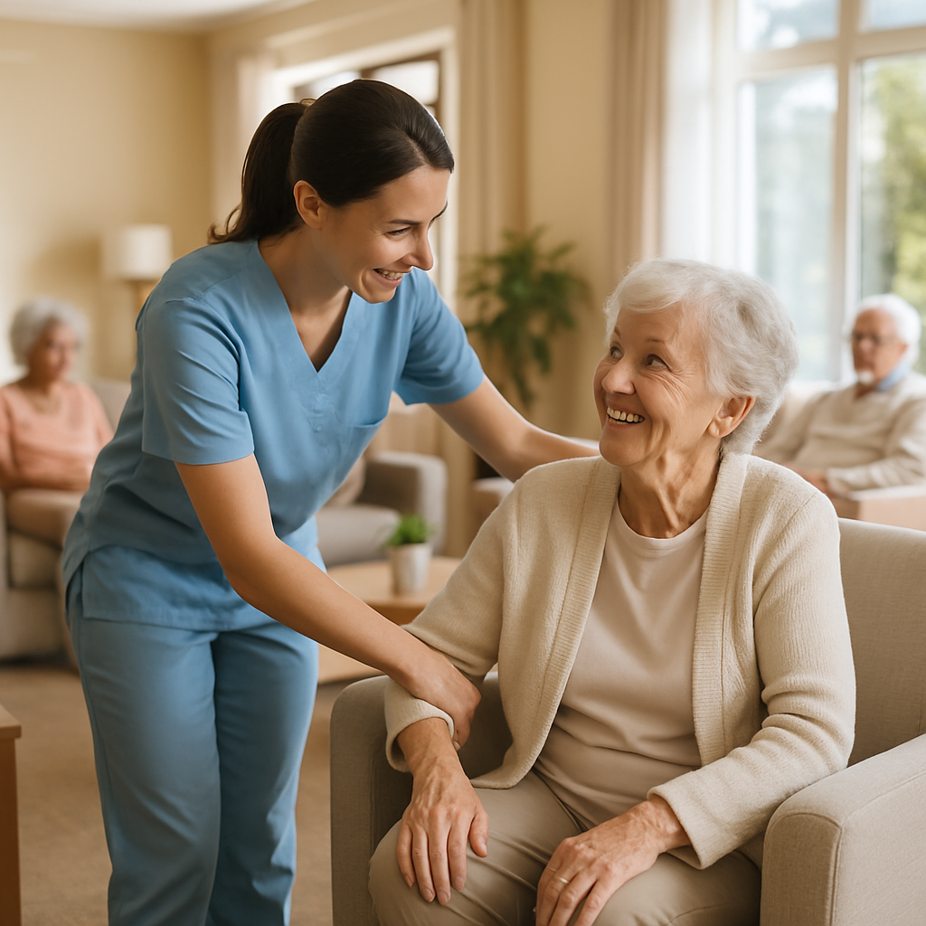 Common room inside an assisted living facility being purchased