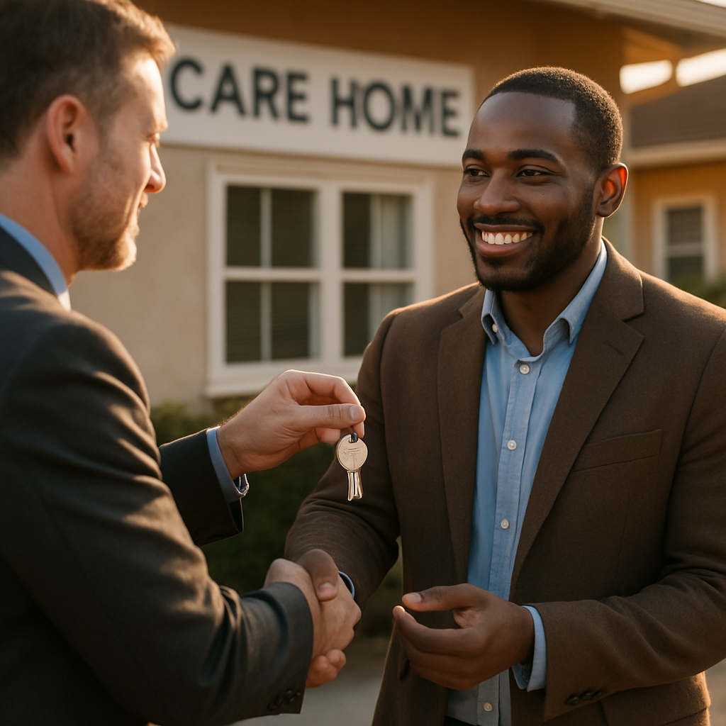 Handover of keys after an assisted living license transfer