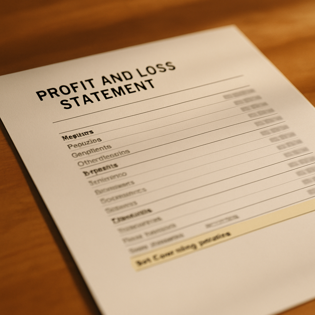 Assisted living facility profit and loss statement used to calculate NOI