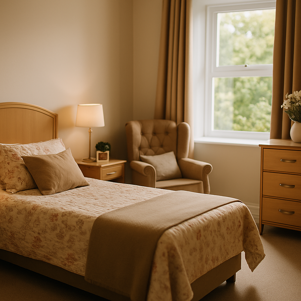 Occupied resident room in an assisted living facility being sold