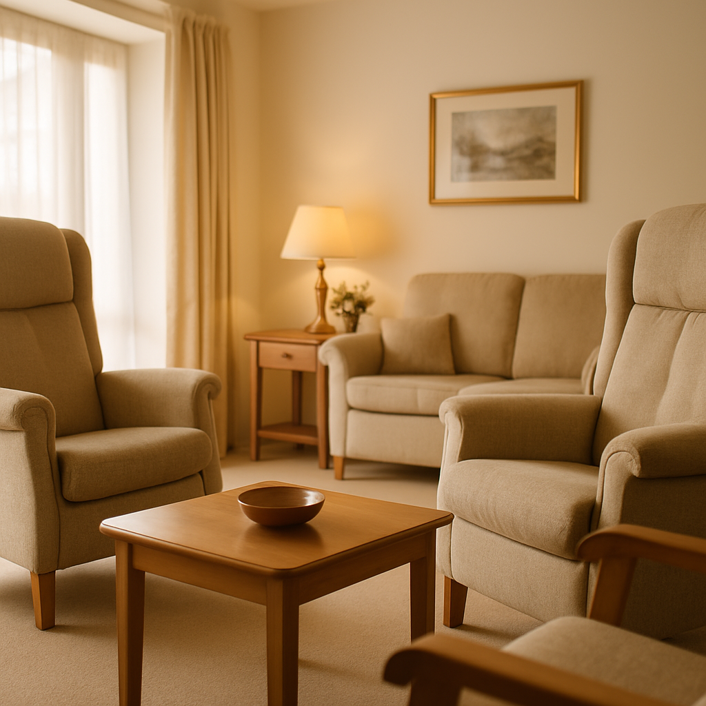 Staged interior of an assisted living facility prepared for sale